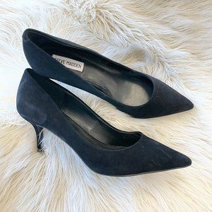 Steve Madden Suede KitKat Heel Slip On Shoes with Pointed Toe